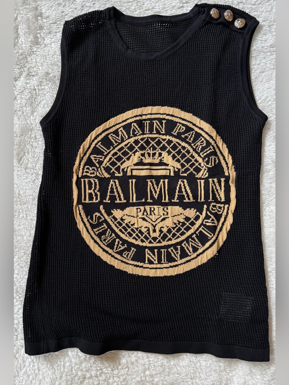 Tank top mesh Black with logo